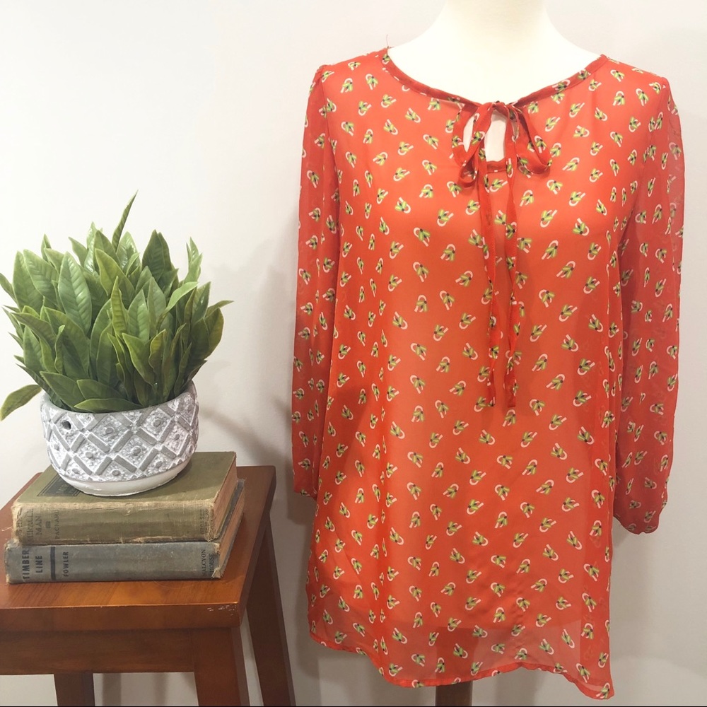 🌲3/$20 Anthro Pleione Sheer Firefly Top M